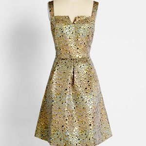 Vintage inspired jacquard fit and flare feather dress size 16w